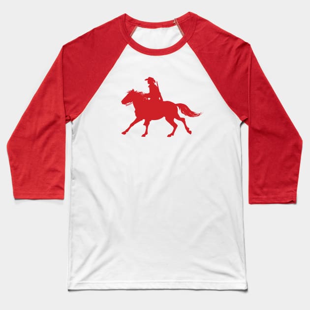 Red Arthur and Horse Baseball T-Shirt by FalconArt